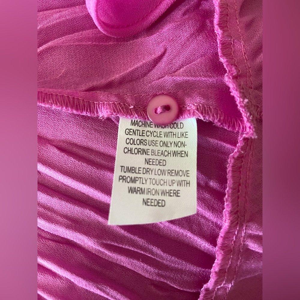 Feminine Pink Ruffle Blouse - Picture 12 of 12